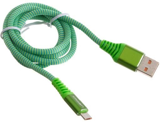 Кабель Crown USB - microUSB CMCU-3102M green