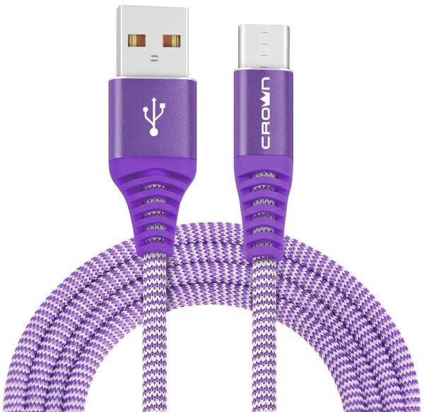 Кабель Crown USB - USB Type-C CMCU-3102C violet