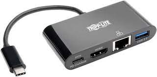 Адаптер TrippLite USB-C Multiport Adapter 4K HDMI USB-A Port Gbe and PD Charging HDCP Black