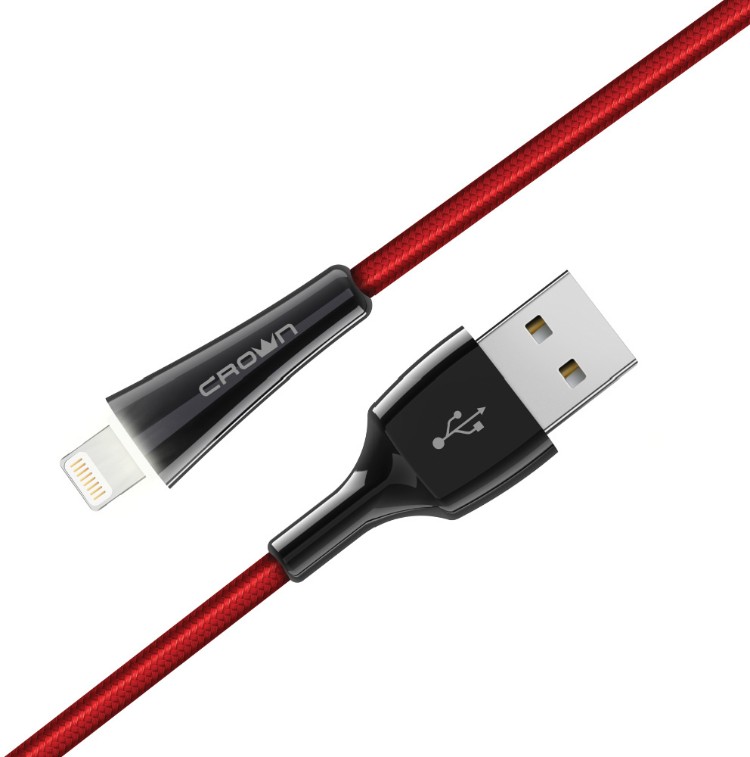 Кабель Crown USB - Lightning CMCU-011L red