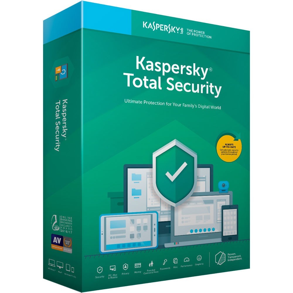 Kaspersky Total Security Kazakhstan Edition. 2-Device; 1-Account KPM; 1-Account KSK 1 year Renewal