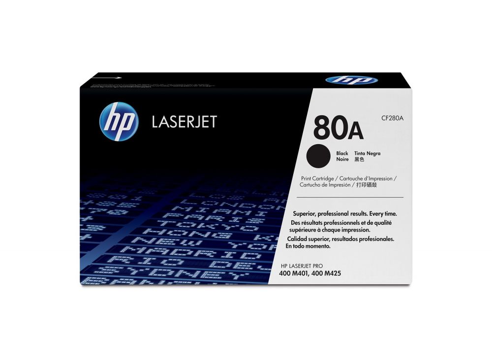 Картридж HP CF280A 80A Black Print Cartridge for LaserJet Pro 400 M401/M425, up to 2700 pages. 